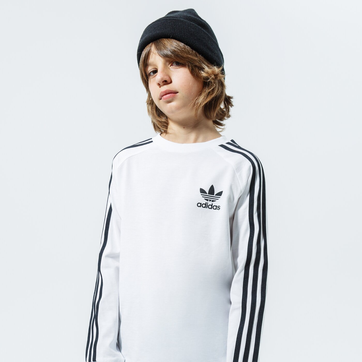 Детска тениска ADIDAS ТЕНИСКА 3STRIPES LS BOY dw9298 цвят бял