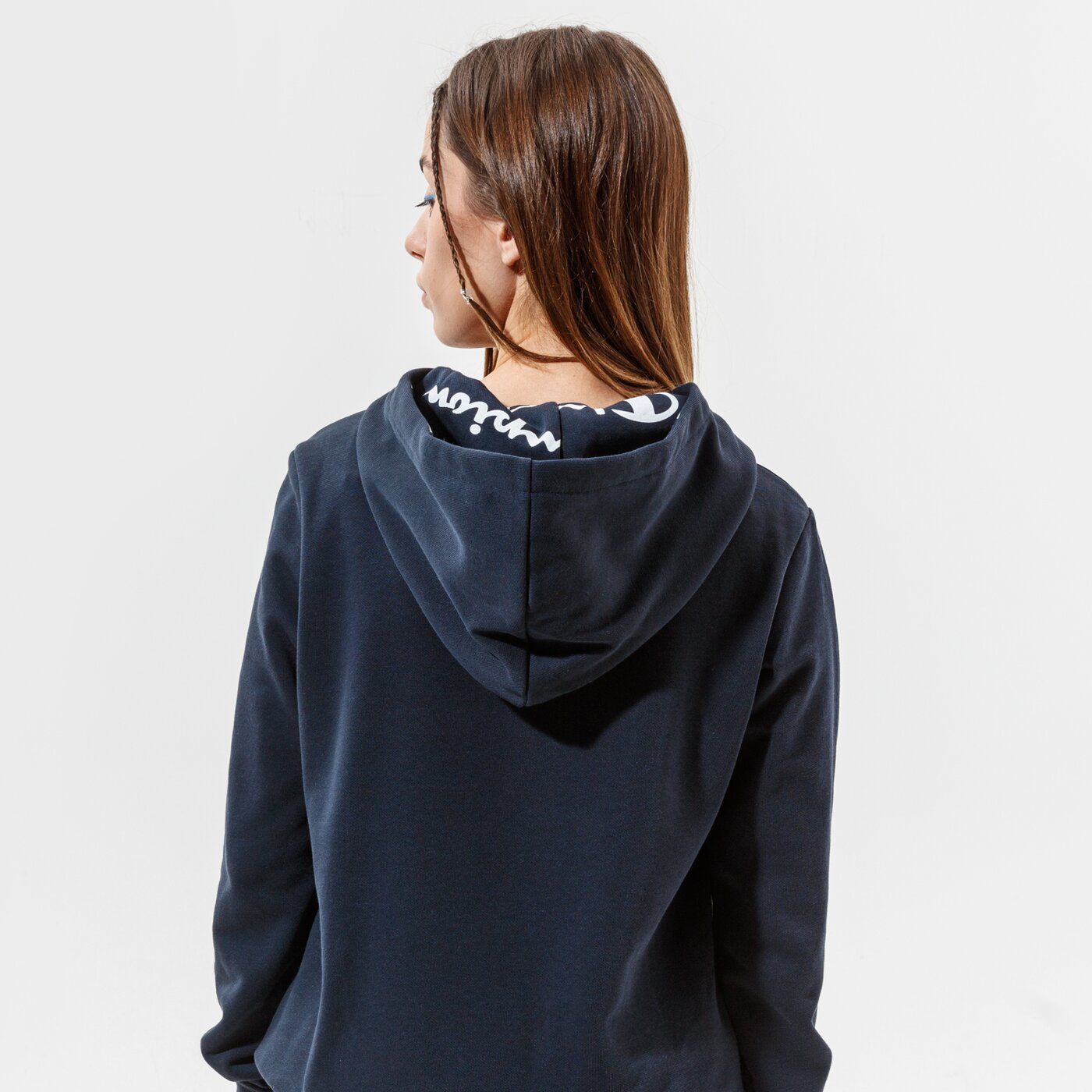 Дамски суичър CHAMPION СУИТЧЪР С КАЧУЛКА HOODED SWEATSHIRT 112580bs501 цвят тъмносин