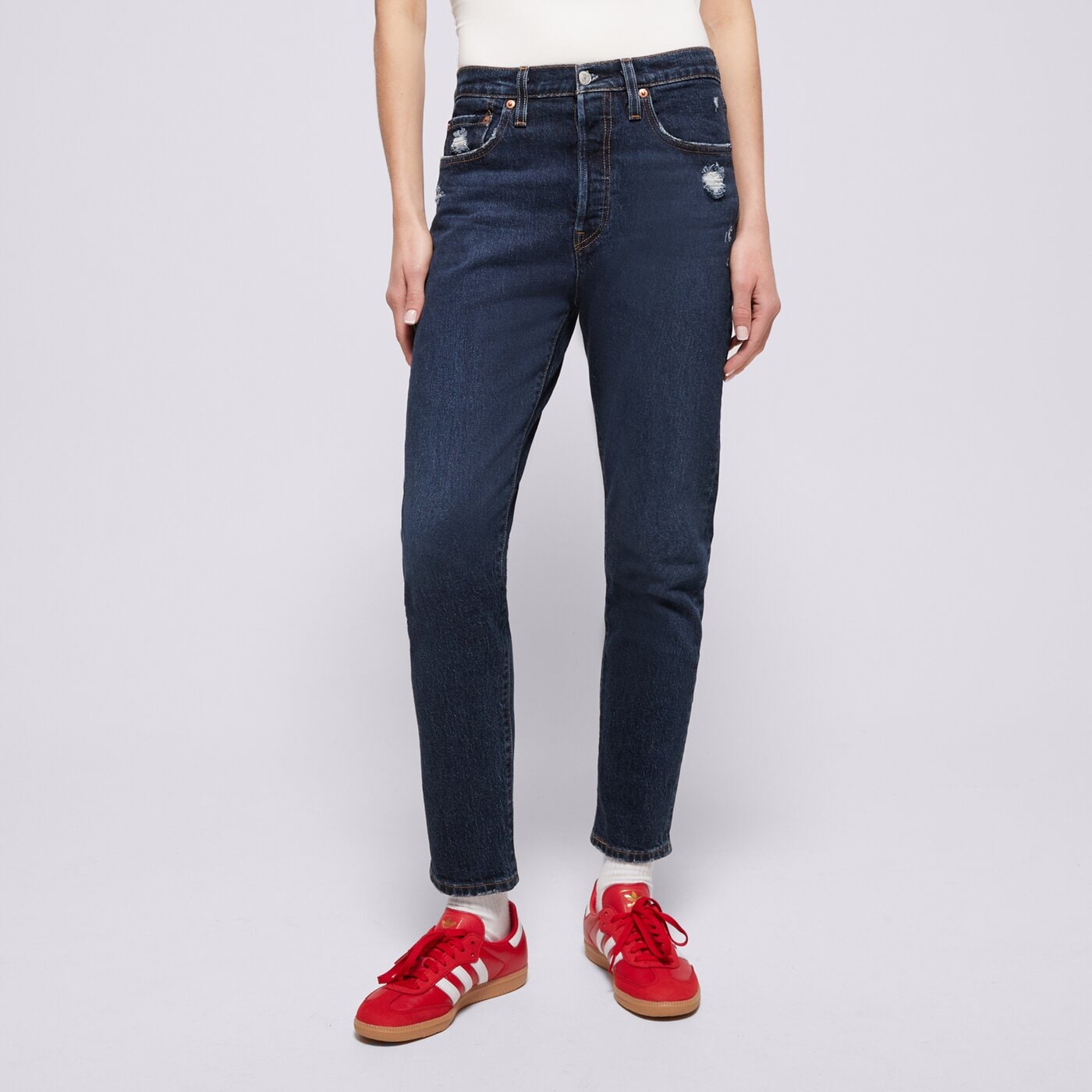 Дамски панталони LEVI'S ПАНТАЛОНИ 501 SKINNY 29502-0201 цвят тъмносин