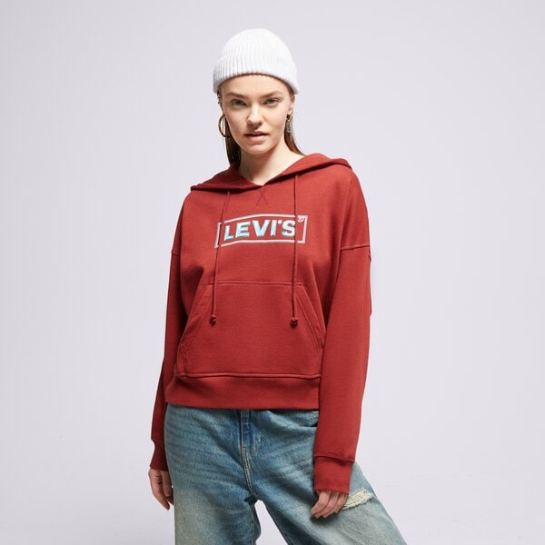 Дамски суичър LEVI'S СУИТЧЪР С КАЧУЛКА GR AUTHENTIC a5591-0007 цвят бордо