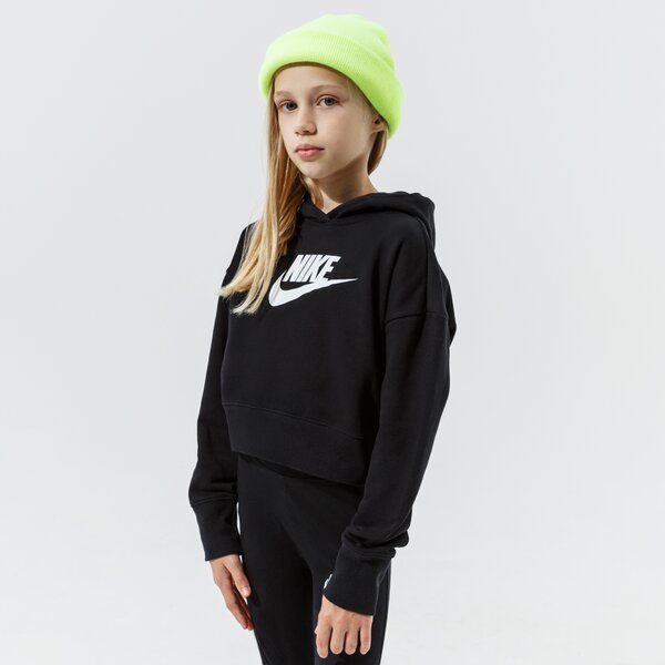 Детски суичър NIKE СУИТЧЪР С КАЧУЛКА SPORTSWEAR CLUB GIRL dc7210-010 цвят черен