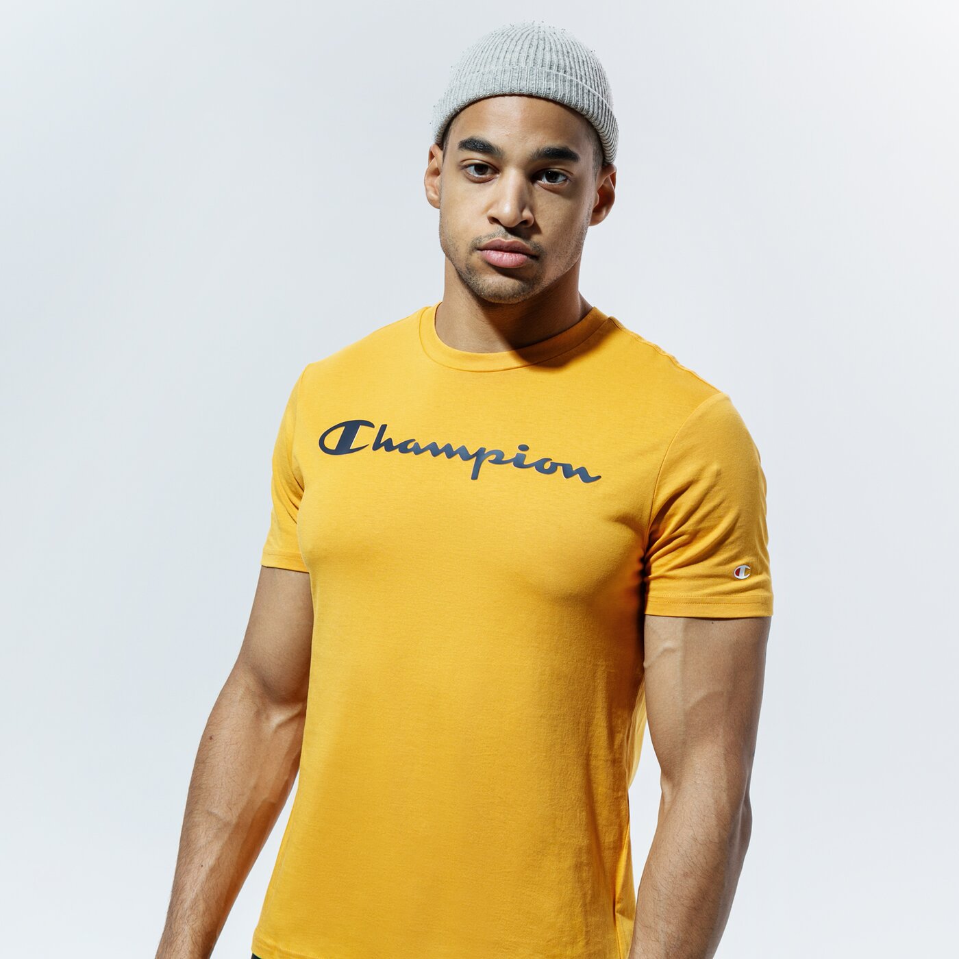 Мъжка тениска CHAMPION ТЕНИСКА CREWNECK ТЕНИСКА 214747os033 цвят горчица