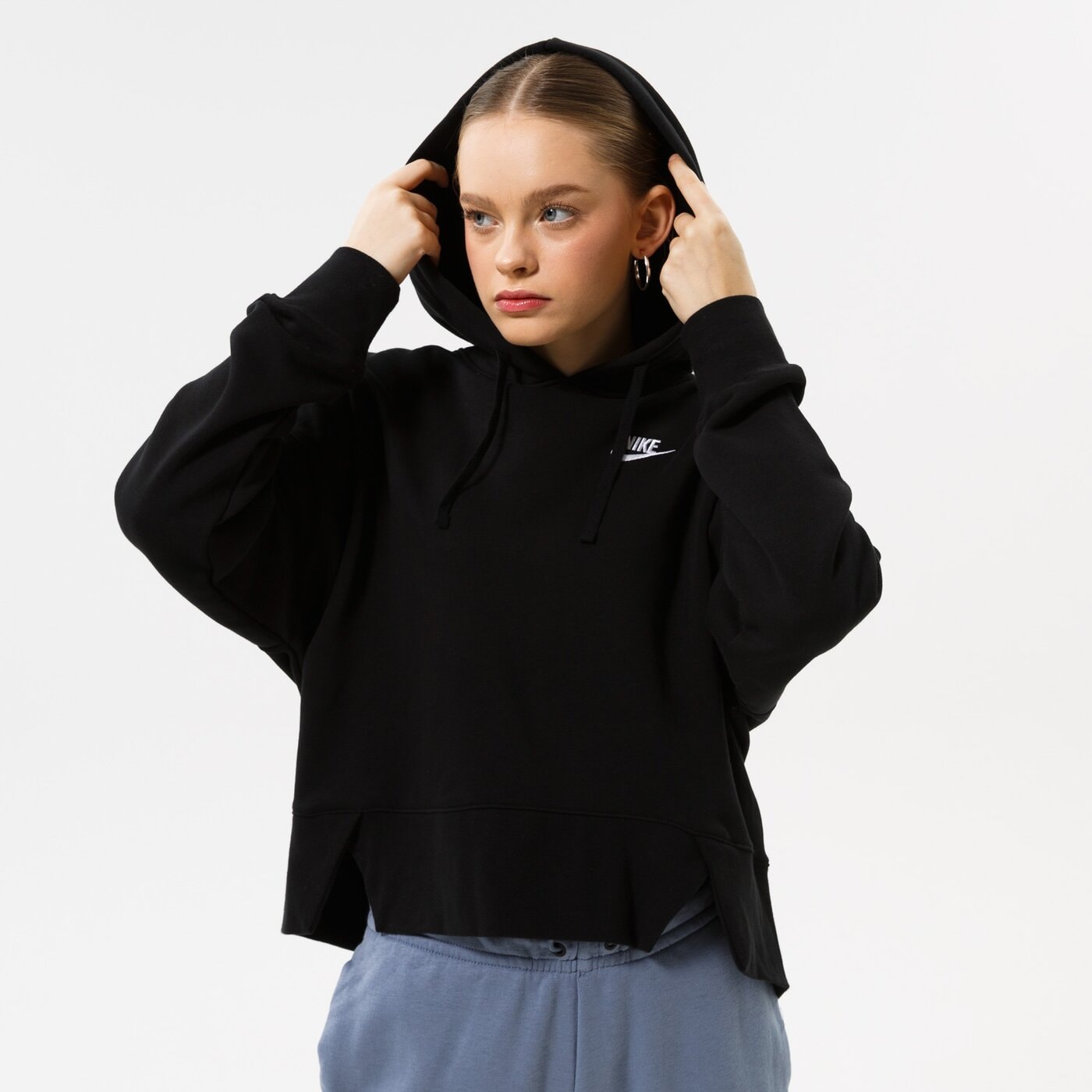 Дамски суичър NIKE СУИТЧЪР С КАЧУЛКА W NSW CLUB FLC HOODIE SSNL dv5645-010 цвят черен