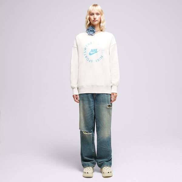 Дамски суичър NIKE СУИТЧЪР W NSW FLC OS CREW PRNT SU SWEATSHIRT fd4234-030 цвят бежов