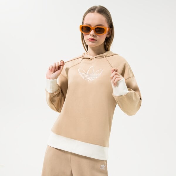Дамски суичър ADIDAS СУИТЧЪР С КАЧУЛКА GRAPHIC HOODIE hm1637 цвят бежов
