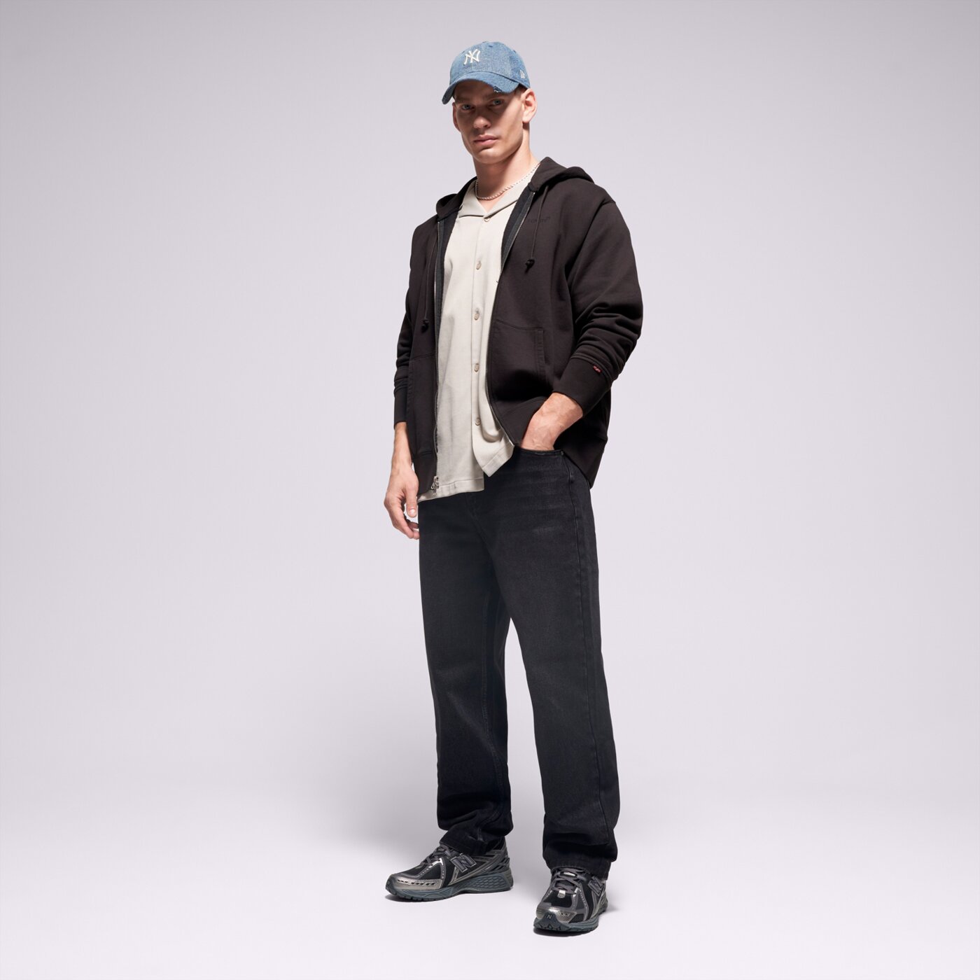 Мъжки панталони PROSTO ДЪНКОВИ ПАНТАЛОНИ REGULAR BUNKER GRAPHITE kl252mpan3021 цвят черен