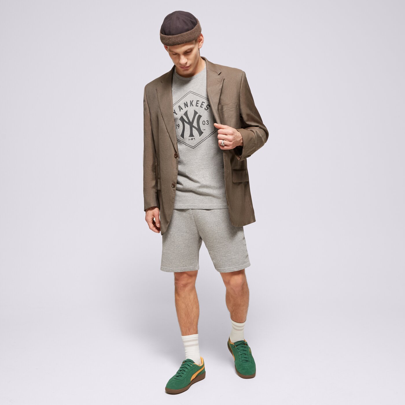 Мъжки къси панталони NEW ERA ШОРТИ ESSENTIAL SHORT 12836799smu цвят сив