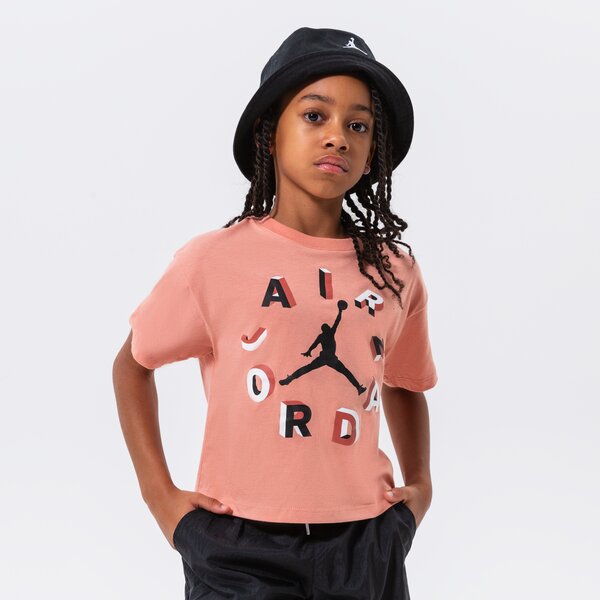 Детска тениска JORDAN ТЕНИСКА AIR JORDAN ROUND UP TEE GIRL 45b536-r1o цвят розов