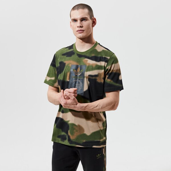 Мъжка тениска ADIDAS ТЕНИСКА CAMO AOP TONGUE gn1863 цвят каки