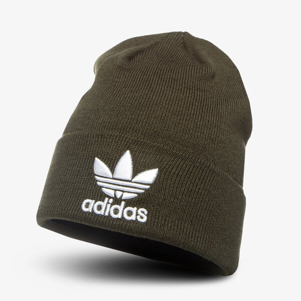Дамска зимна шапка ADIDAS ЗИМНА ШАПКА TREFOIL BEANIE dh4298 цвят каки