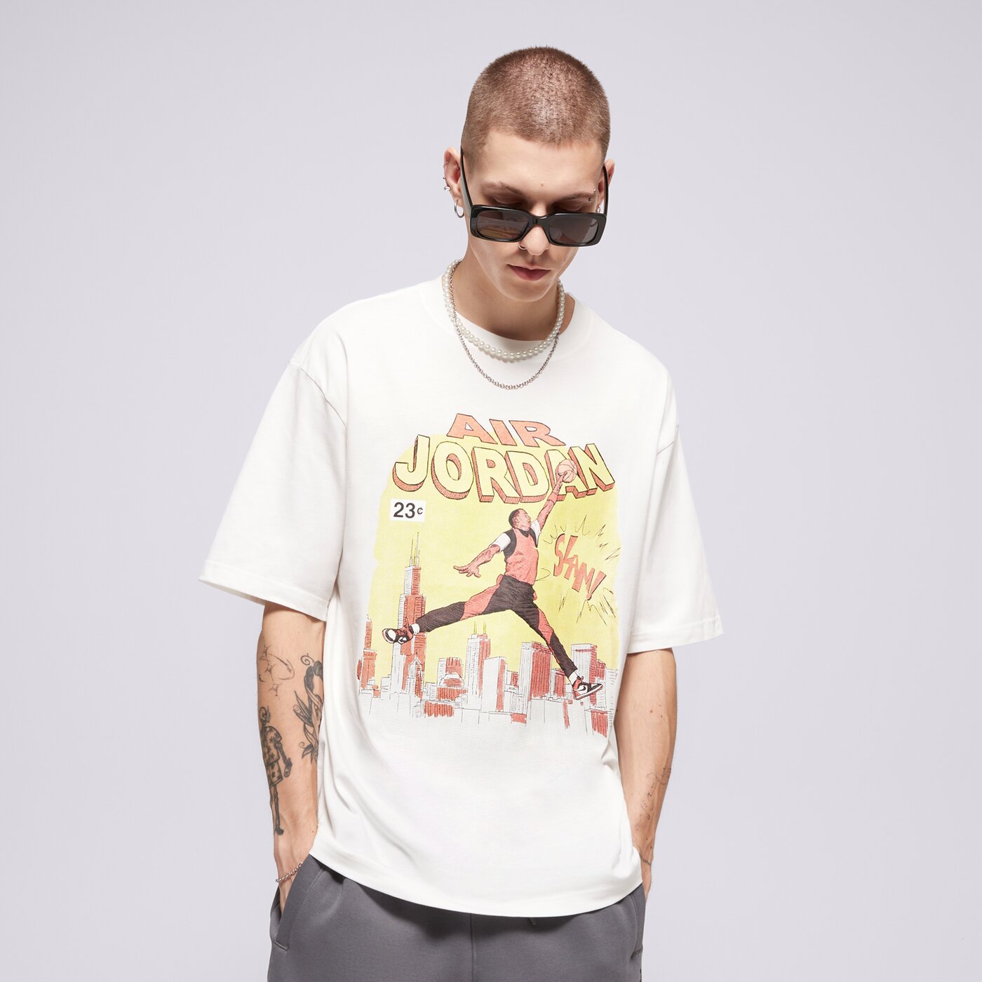Мъжка тениска JORDAN ТЕНИСКА M J NC COMIC SS CREW if0784-100 цвят бял
