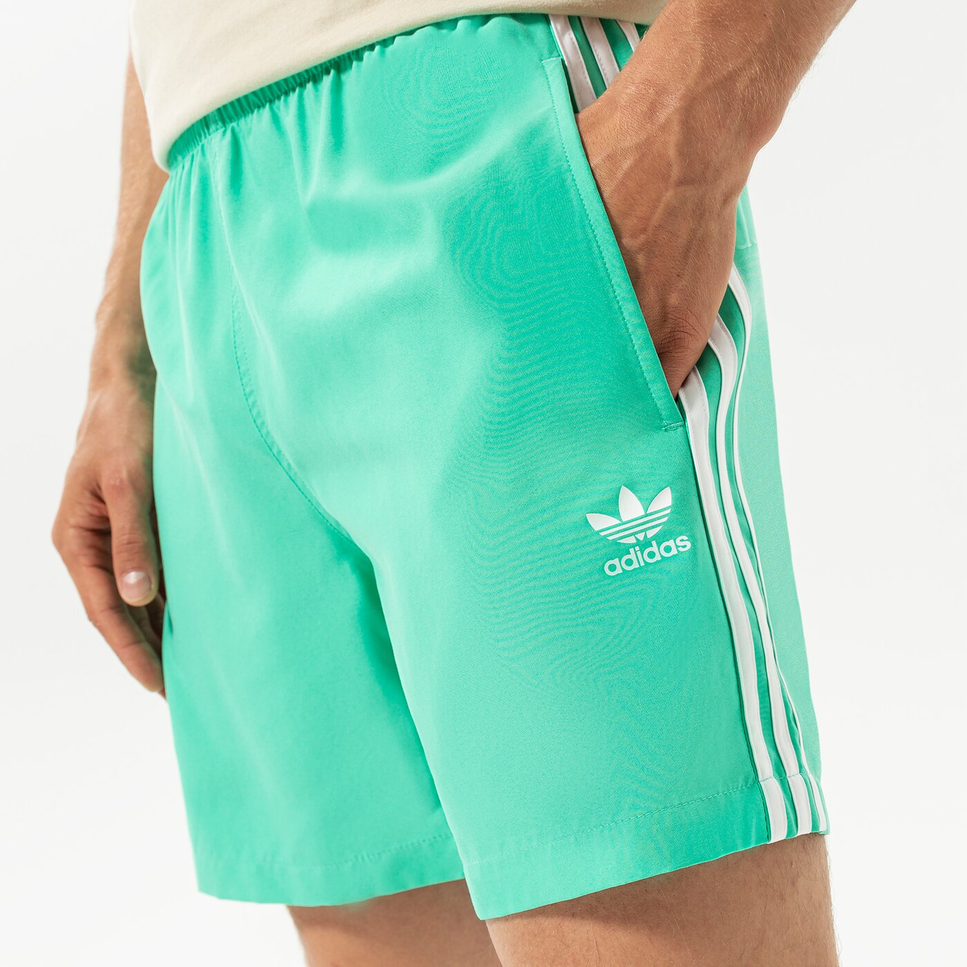 Мъжки къси панталони ADIDAS ШОРТИ 3-STRIPES SWIMS hf2119 цвят зелен