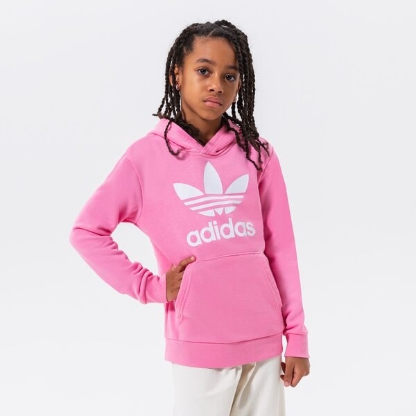Детски суичър ADIDAS СУИТЧЪР С КАЧУЛКА TREFOIL HOODIE GIRL hk0271 цвят розов