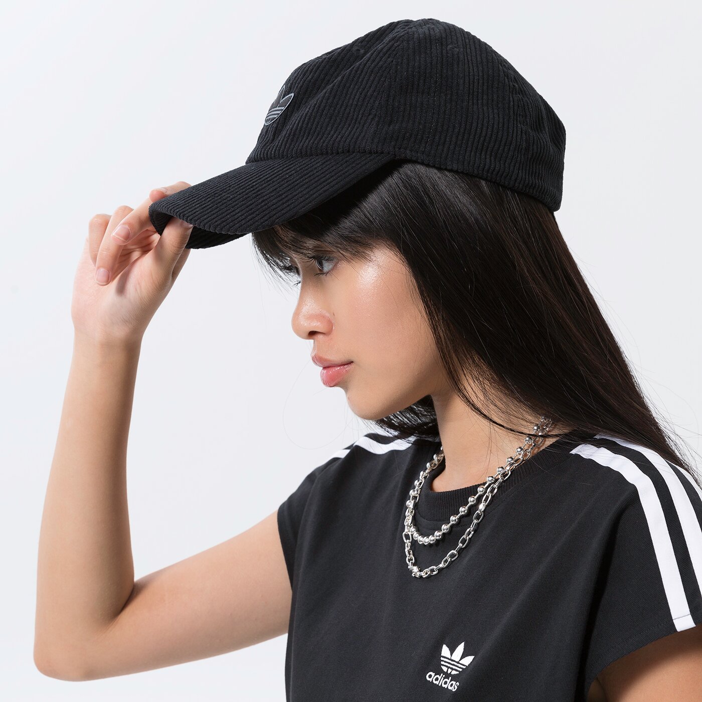 Дамска шапка с козирка ADIDAS ШАПКА CON DAD CAP hm1726 цвят черен