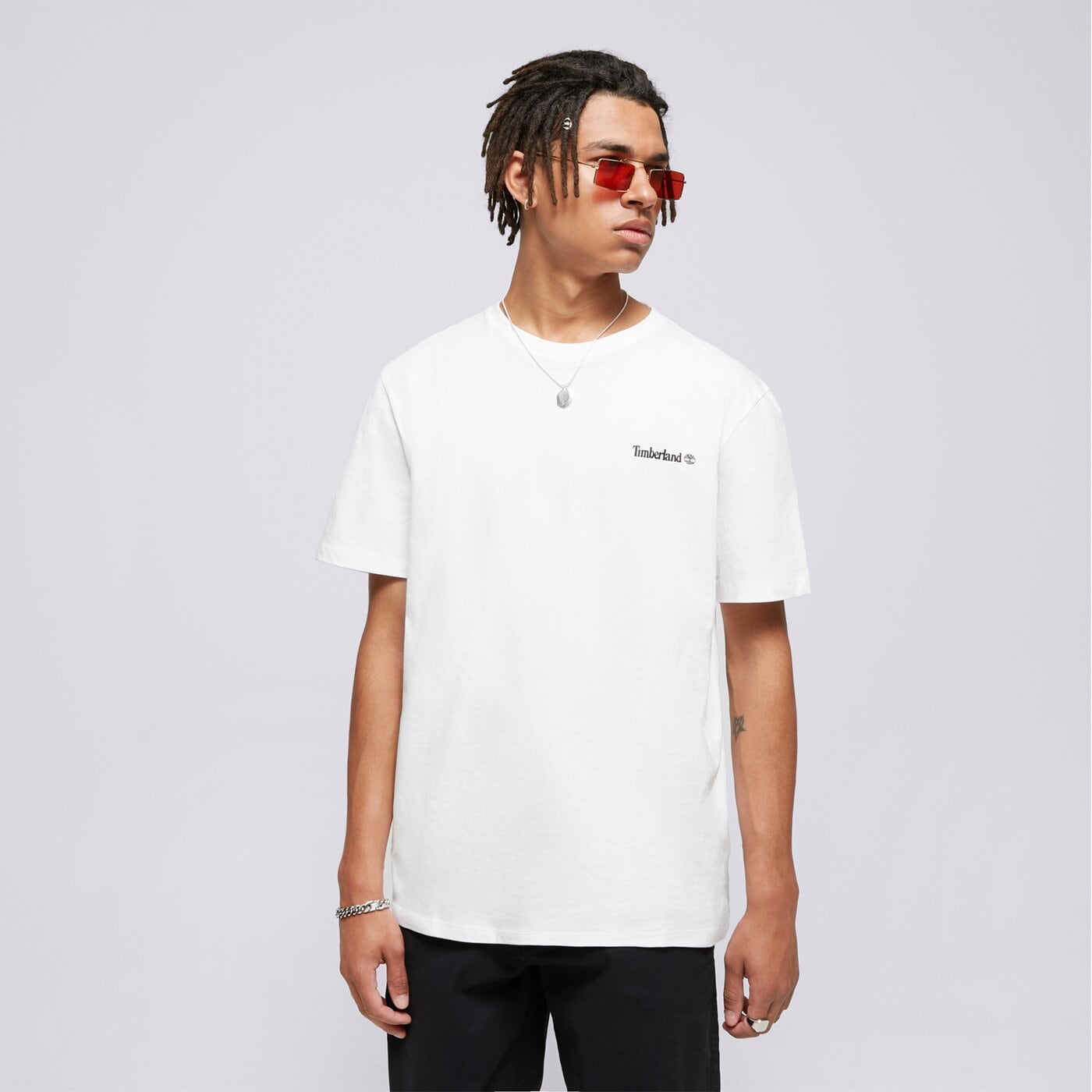 Мъжка тениска TIMBERLAND ТЕНИСКА SMALL LOGO PRINT TEE tb0a5qqt1001 цвят бял