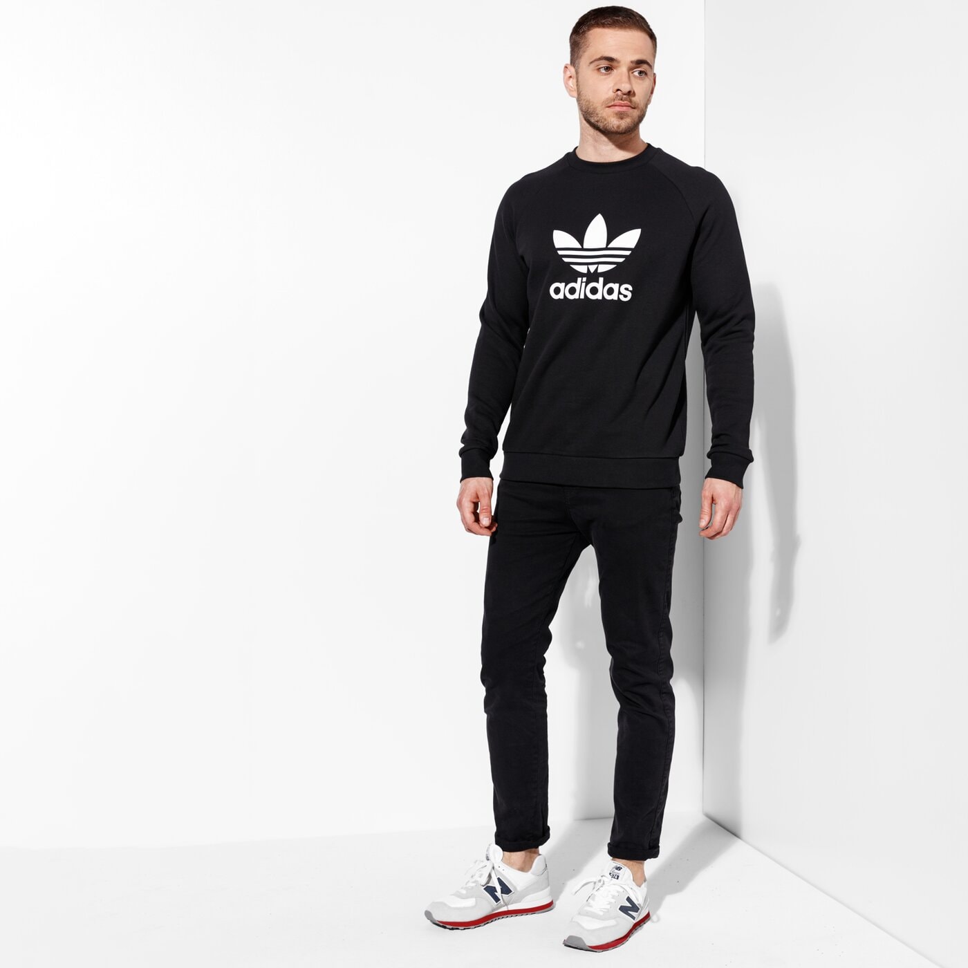 Мъжки суичър ADIDAS СУИТЧЪР TREFOIL CREW ADICOLOR cw1235 цвят черен