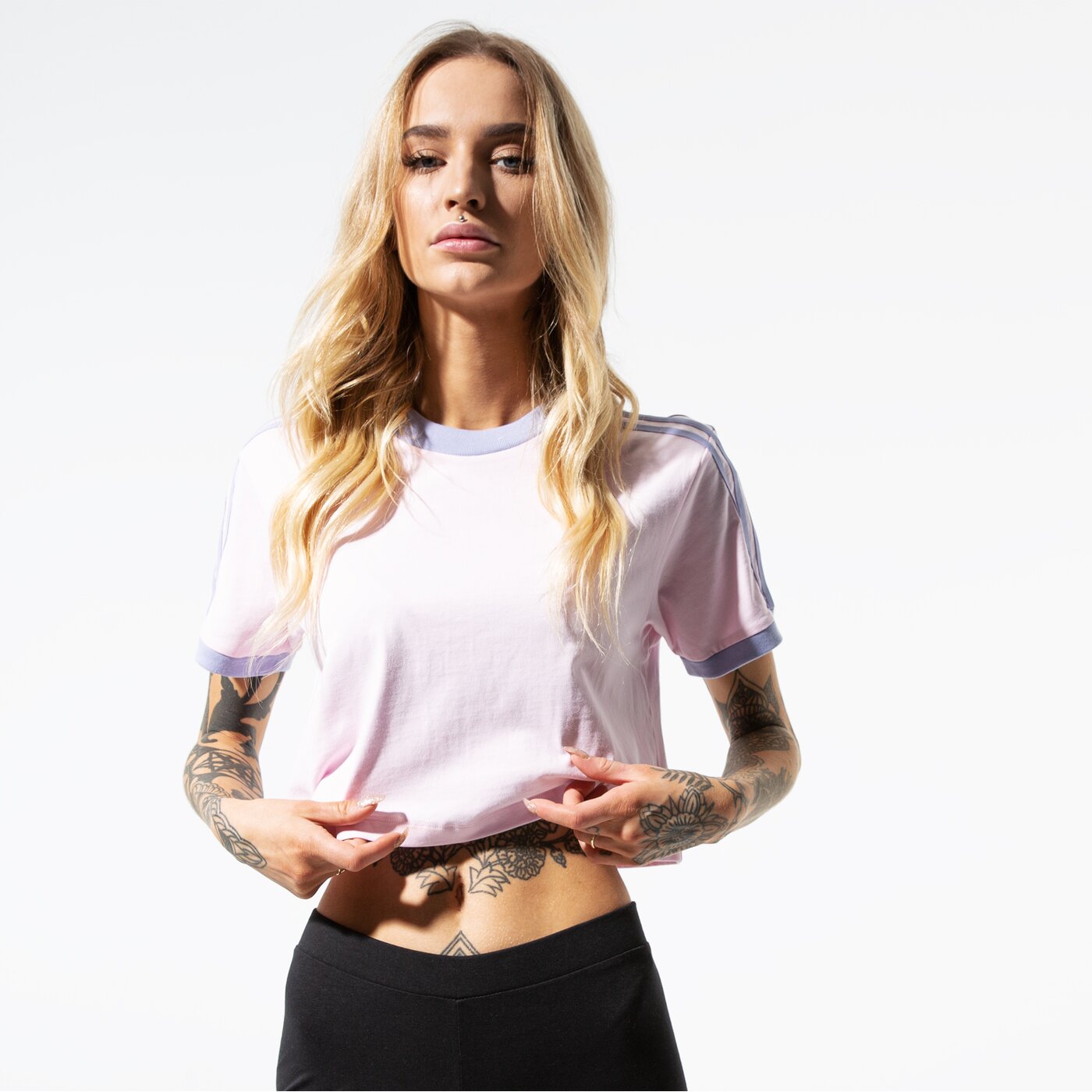 Дамска тениска ADIDAS ТЕНИСКА SS CROPPED TEE PNK dx4241 цвят розов
