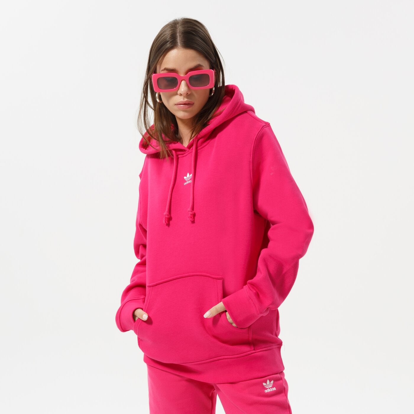 Дамски суичър ADIDAS СУИТЧЪР С КАЧУЛКА HOODIE hg6241 цвят розов