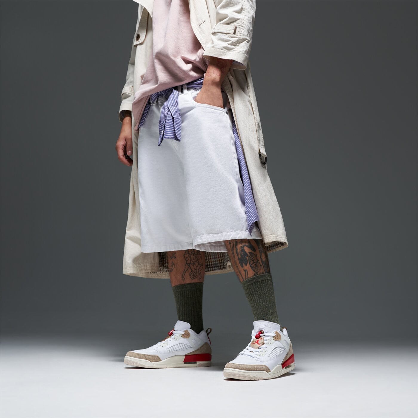 Мъжки маратонки JORDAN SPIZIKE LOW fq1759-105 цвят бял