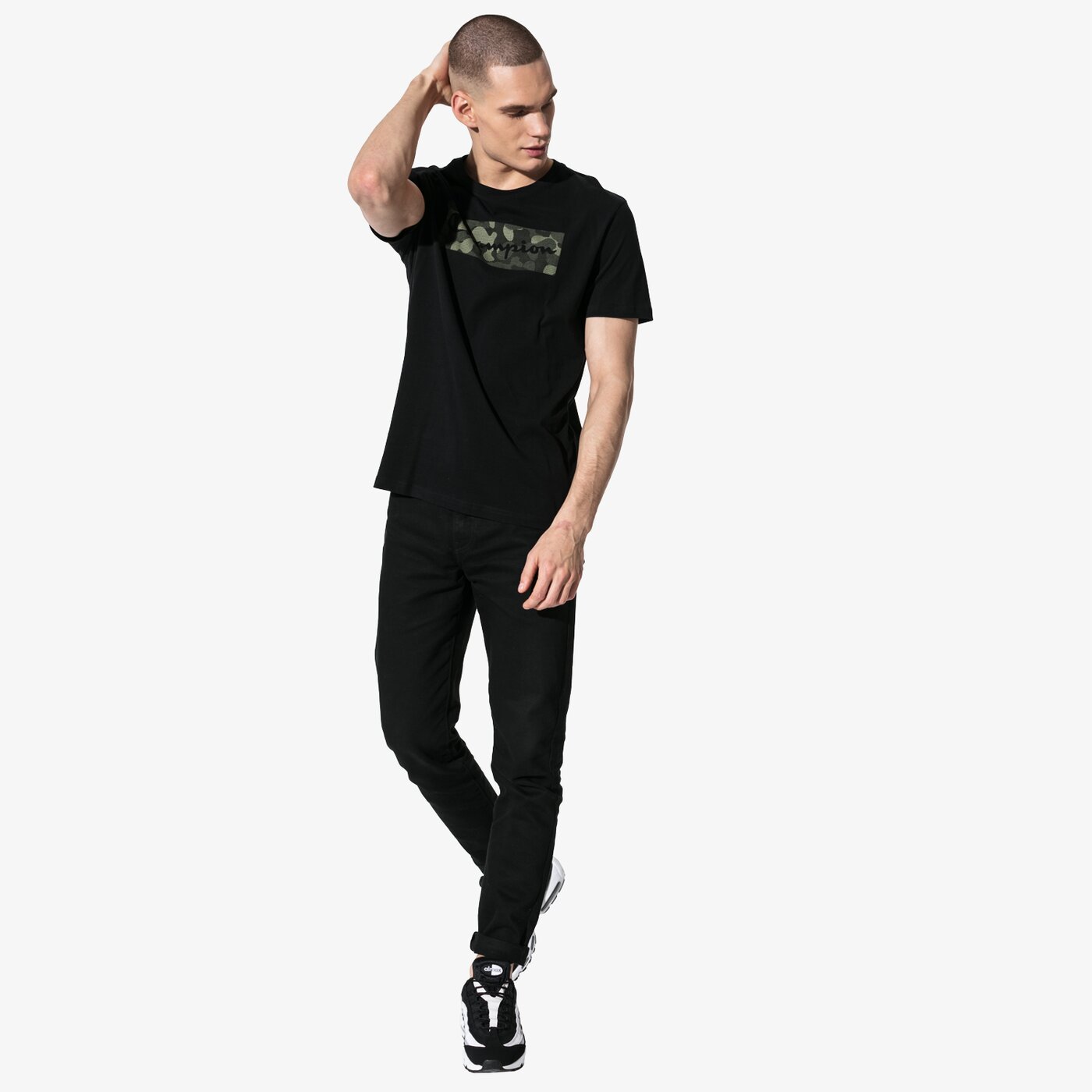 Мъжка тениска CHAMPION ТЕНИСКА SS PRINTED ТЕНИСКА chz191183-2175 цвят черен