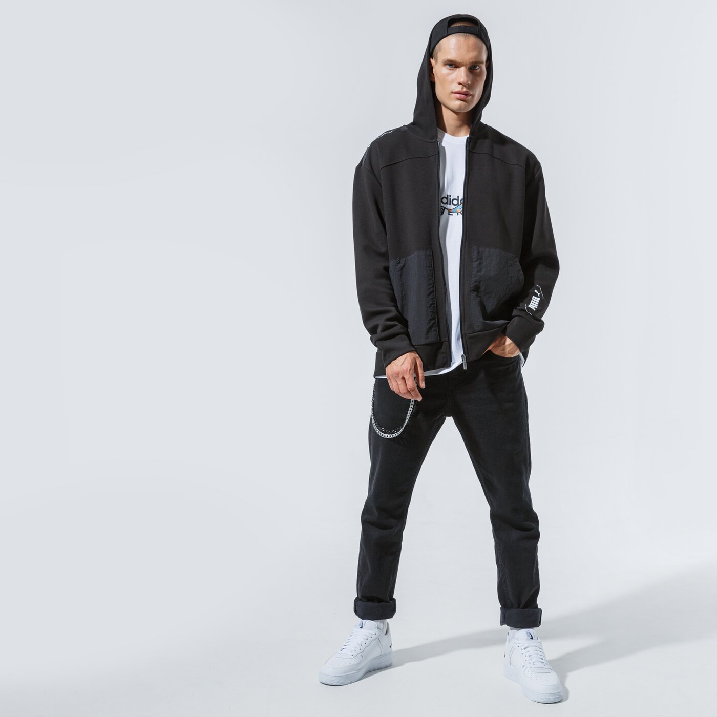 Мъжки суичър PUMA СУИТЧЪР СЪС ЗАКОПЧАВАНЕ С КАЧУЛКА NU-TILITY FZ HOODIE 58344301 цвят черен