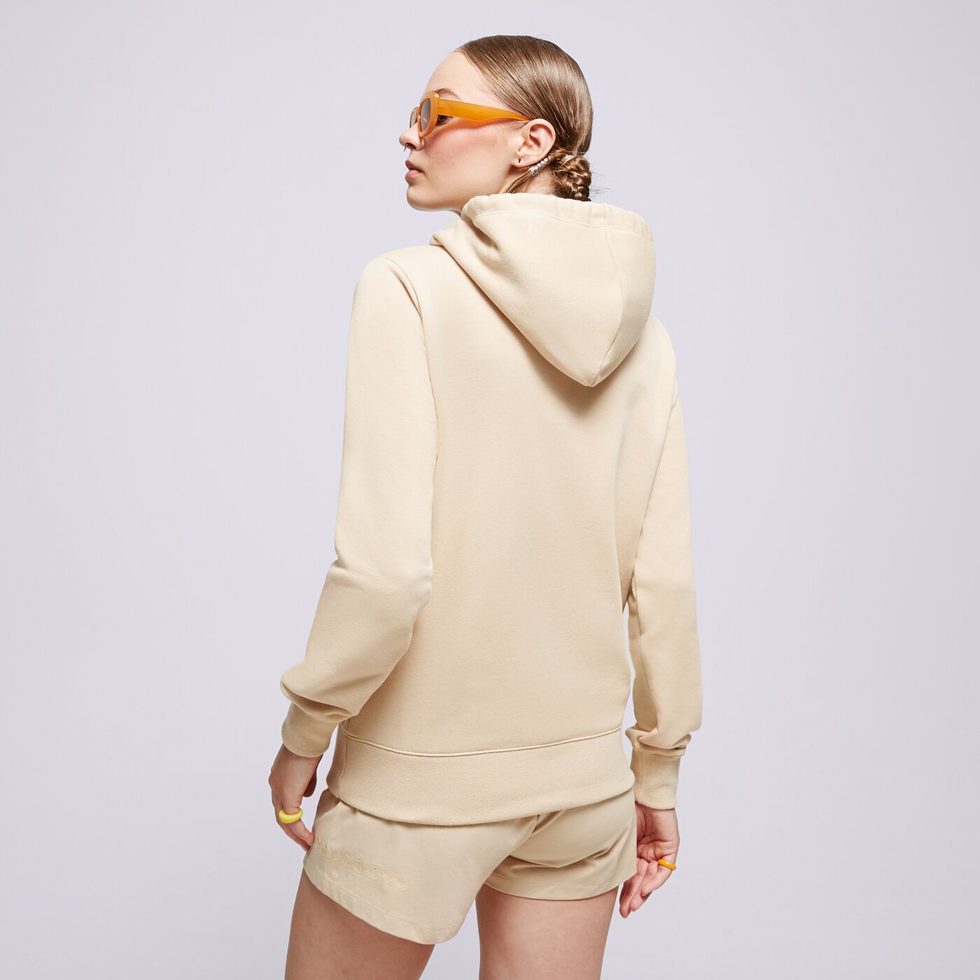 Дамски суичър CHAMPION СУИТЧЪР С КАЧУЛКА HOODED SWEATSHIRT 116065ms073 цвят бежов