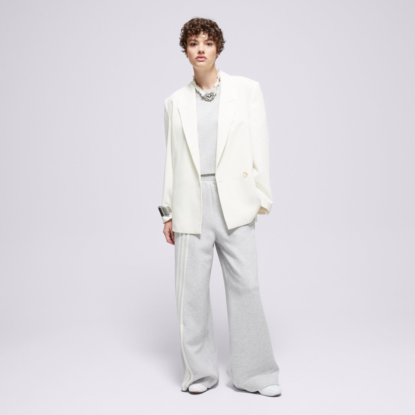 Дамски панталони ADIDAS ПАНТАЛОНИ 3 STRIPES PANT ka0833 цвят сив