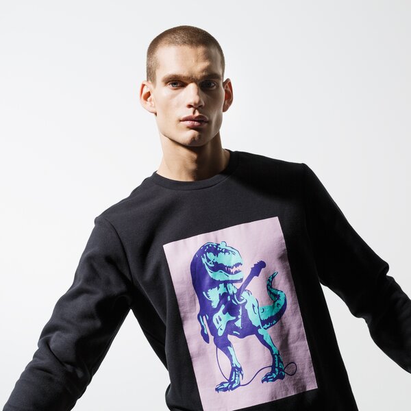 Мъжки суичър CONFRONT СУИТЧЪР DINO SWEATSHIRT cf39blm30001 цвят черен