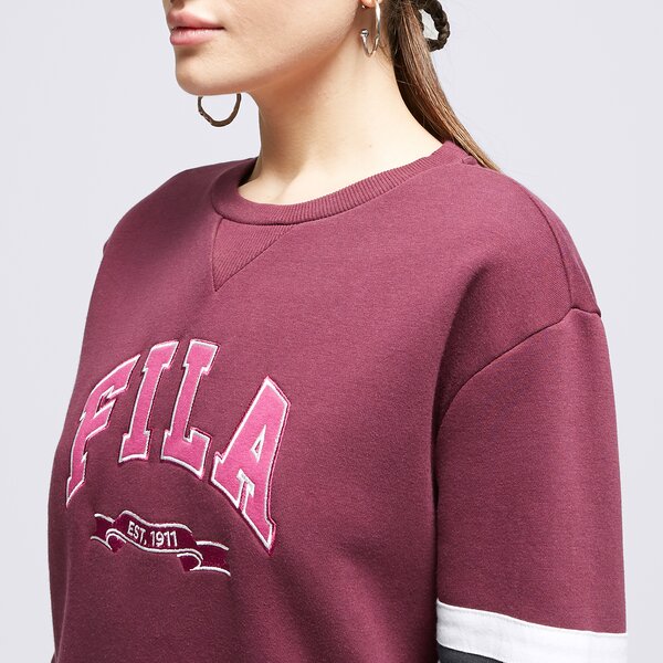 Дамски суичър FILA СУИТЧЪР VARSITY CREW BURG/PK cielgrape цвят бордо