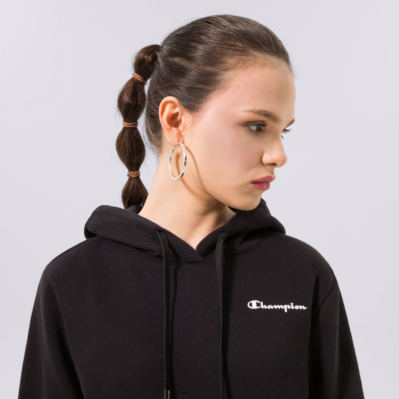 Дамски суичър CHAMPION СУИТЧЪР С КАЧУЛКА HOODED SWEATSHIRT 115395kk001 цвят черен
