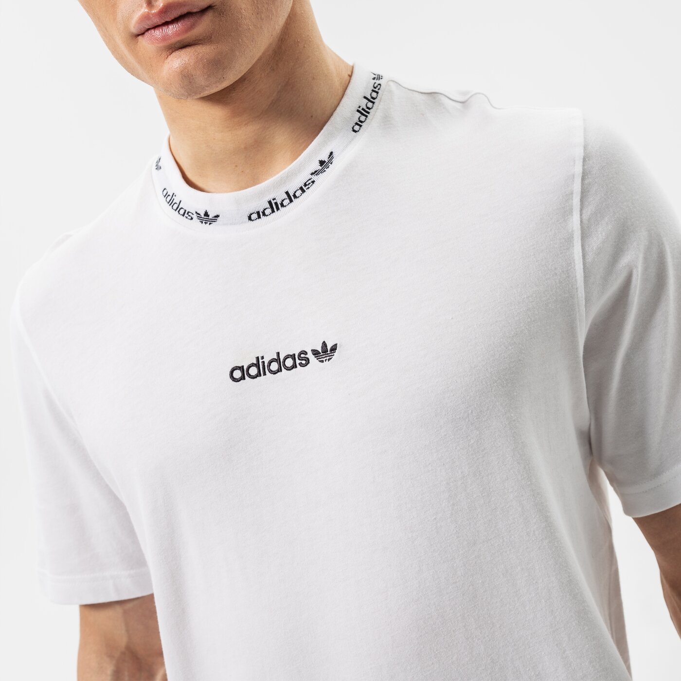 Мъжка тениска ADIDAS ТЕНИСКА TREFOIL LINEAR RIB TEE hm2659 цвят бял