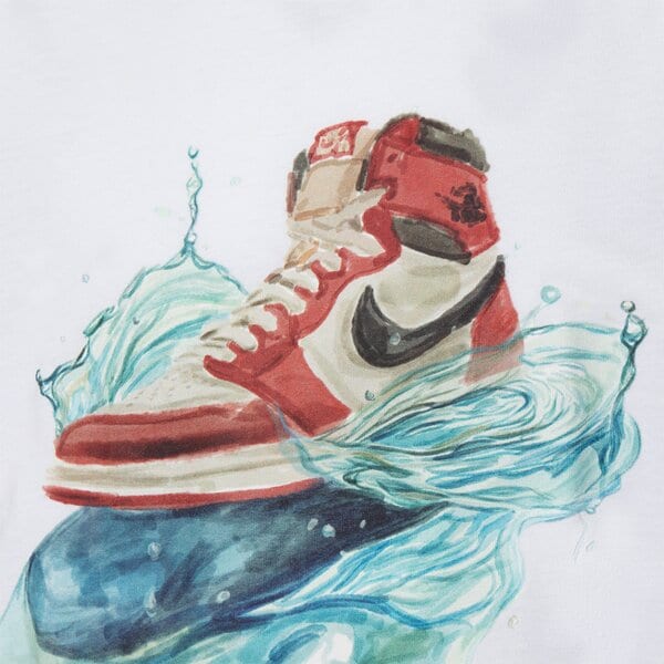 Детска тениска JORDAN ТЕНИСКА JDB AJ1 WAVE SS TEE BOY 95f043-001 цвят бял