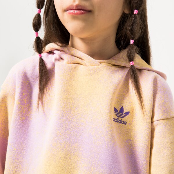 Детски суичър ADIDAS СУИТЧЪР С КАЧУЛКА CROP HOODIE GIRL hk2942 цвят розов