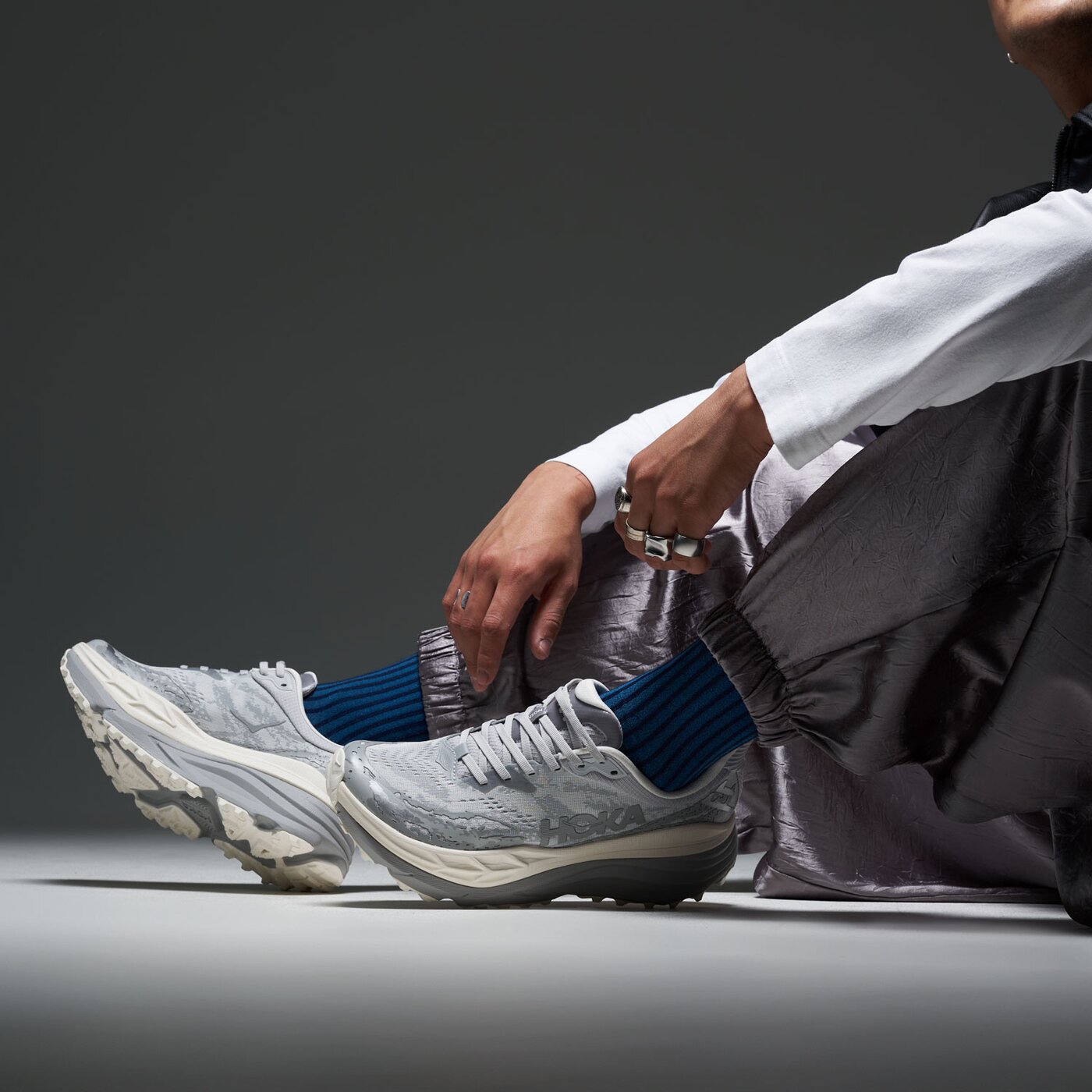 Мъжки маратонки за бягане HOKA STINSON 7 1141530slbs цвят сив