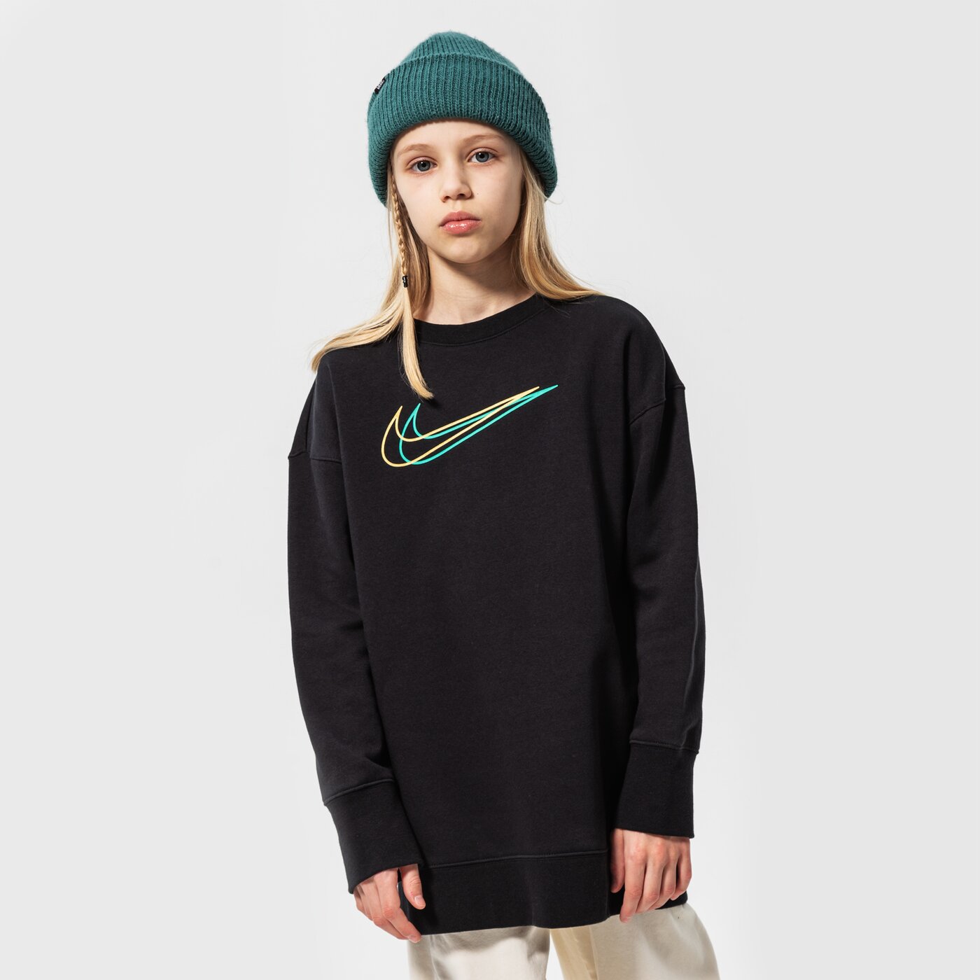 Детски суичър NIKE СУИТЧЪР G NSW BF CREW GIRL do8391-010 цвят черен