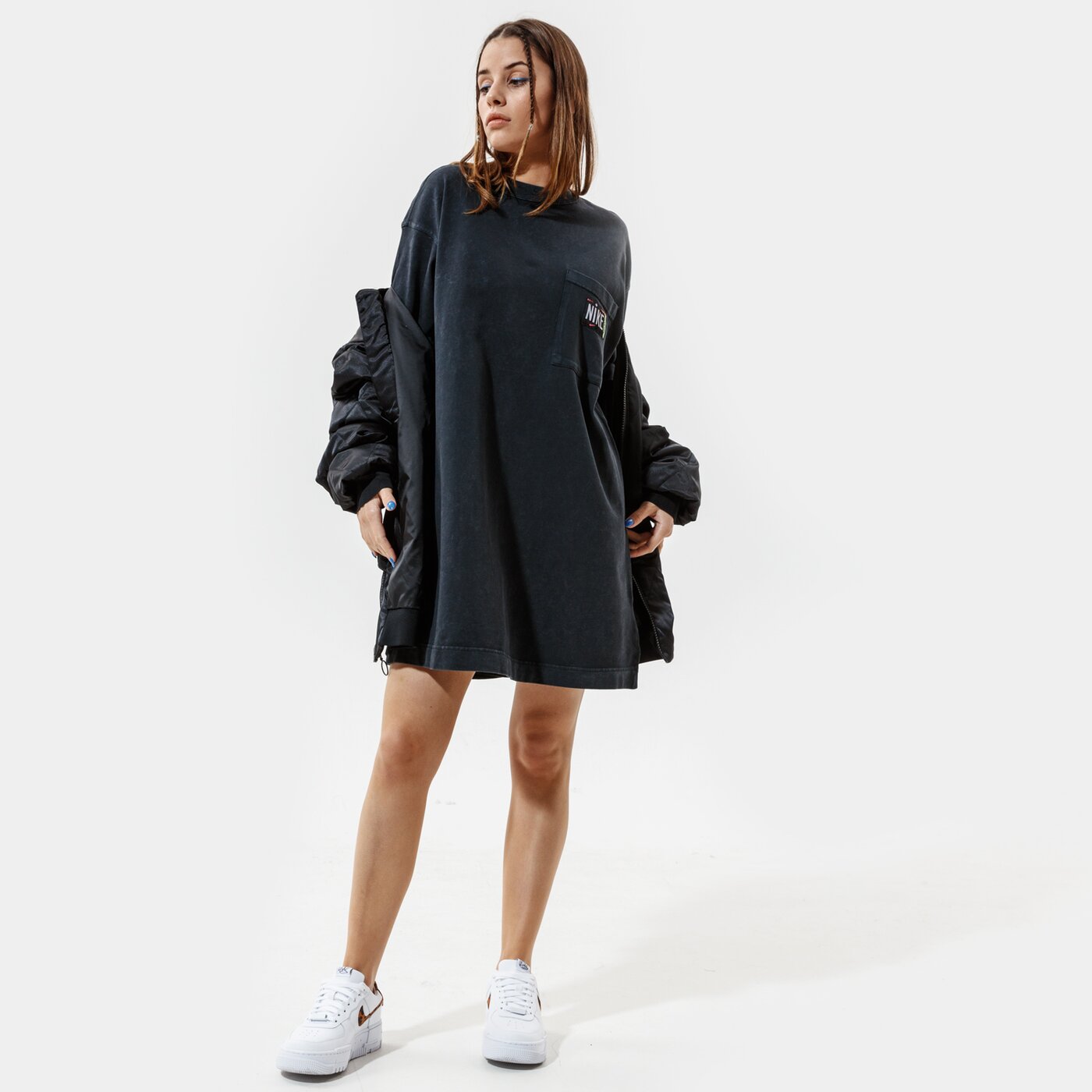 Дамски NIKE РОКЛЯ W NSW WASH DRSS cz9862-010 цвят черен