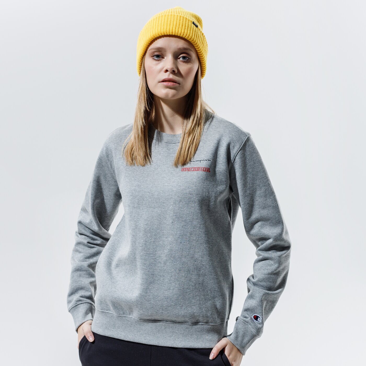 Дамски суичър CHAMPION СУИТЧЪР CREWNECK SWEATSHIRT 114712em006 цвят сив