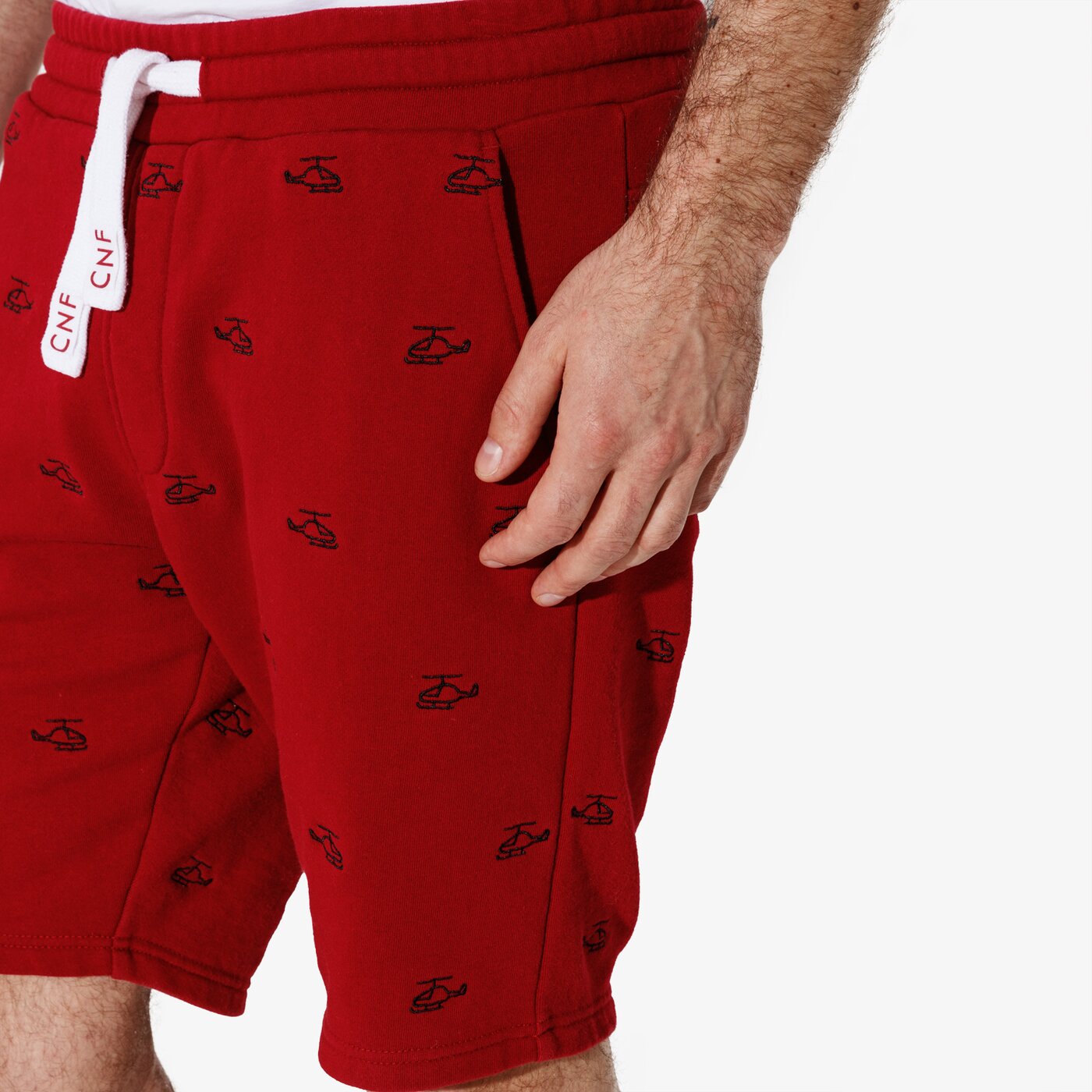 Мъжки къси панталони CONFRONT ШОРТИ HELICOPTER cf19szm11004 цвят червен