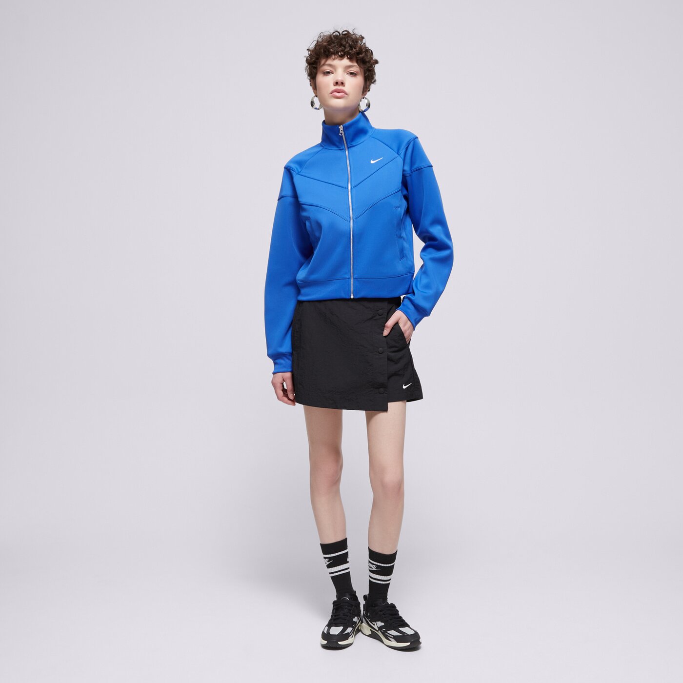 Дамски суичър NIKE СУИТЧЪР СЪС ЗАКОПЧАВАНЕ   NSW NK WR POLY KNIT JKT hj0975-405 цвят син