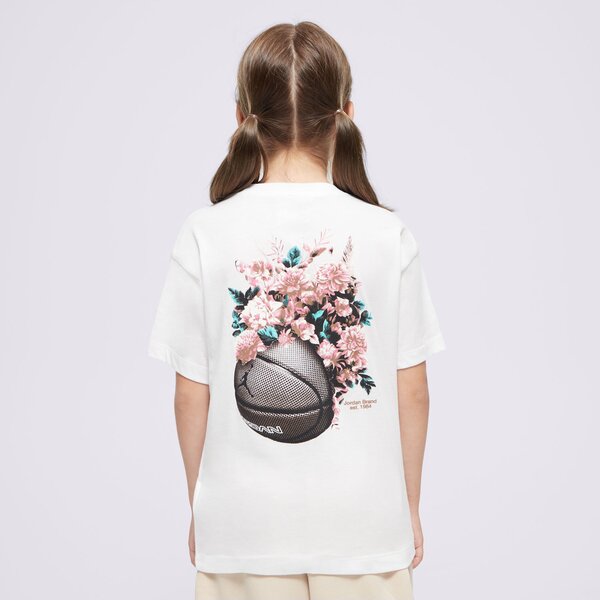 Детска тениска JORDAN ТЕНИСКА JDG FLORAL JUMPMAN SS TEE GIRL 45d450-001 цвят бял