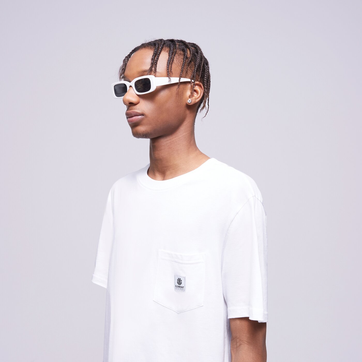 Мъжка тениска ELEMENT ТЕНИСКА BASIC POCKET LABEL SS elykt00116otw цвят бял