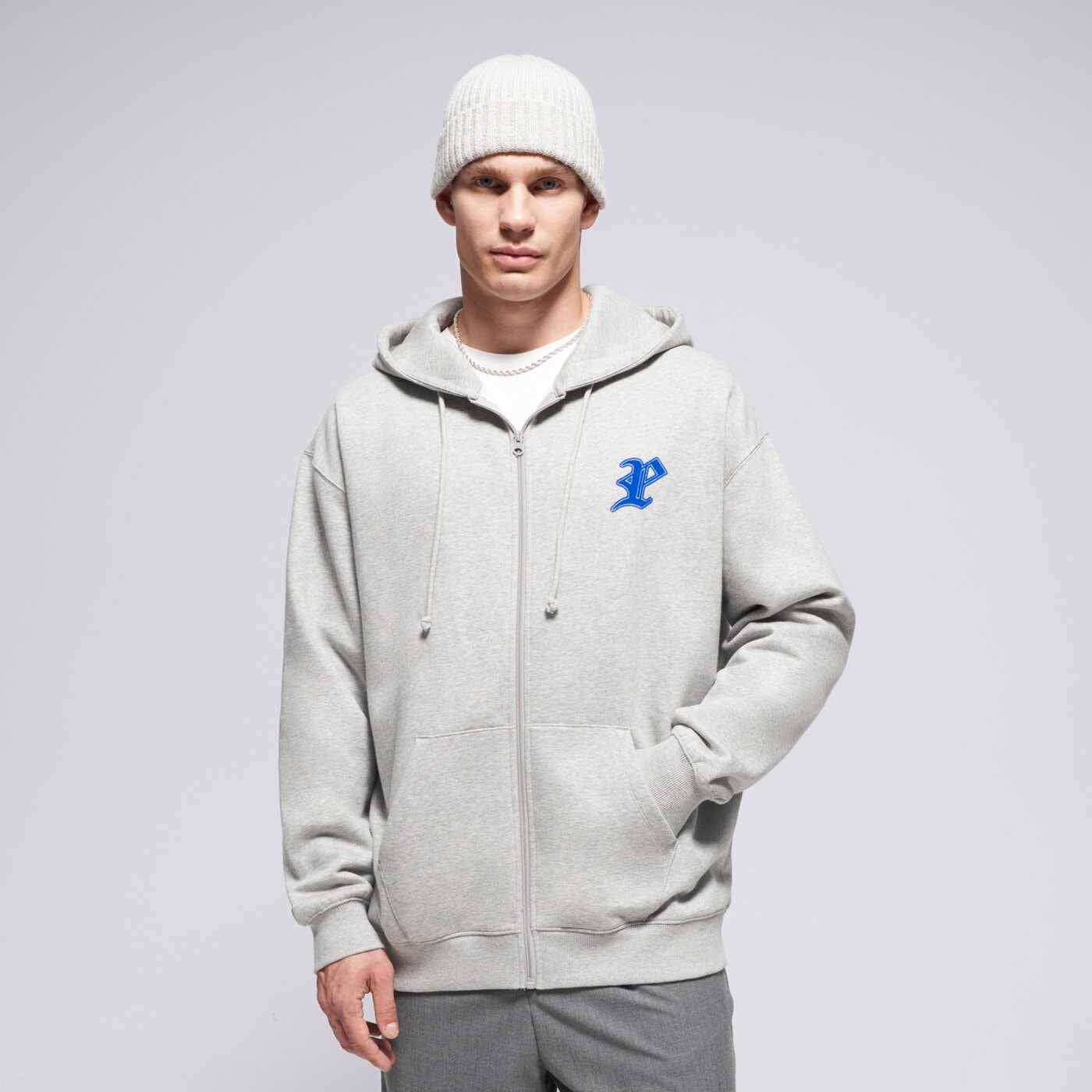 Мъжки суичър PROSTO СУИТЧЪР СЪС ЗАКОПЧАВАНЕ   ZIP HOODIE GHOTIC P GRAY kl252mswe2121 цвят сив