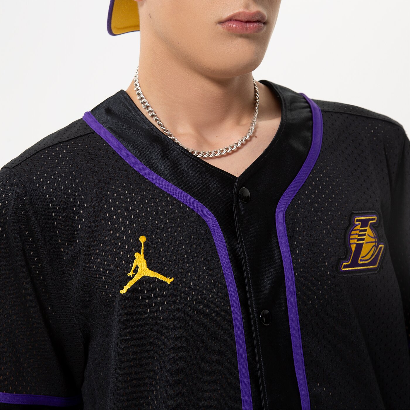 Мъжка тениска NIKE INNE LAL M NK DF SS ТОП BB ST NBA dn4719-010 цвят черен