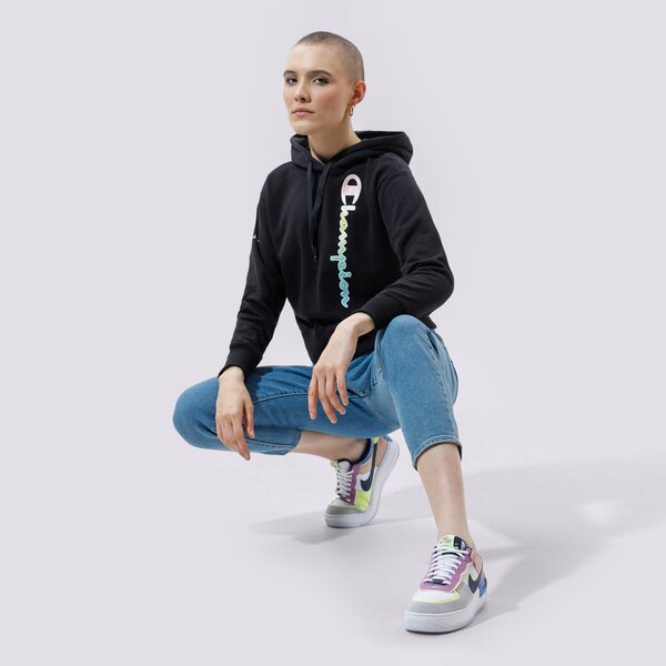 Дамски суичър CHAMPION СУИТЧЪР С КАЧУЛКА HOODED SWEATSHIRT 114076kk001 цвят черен