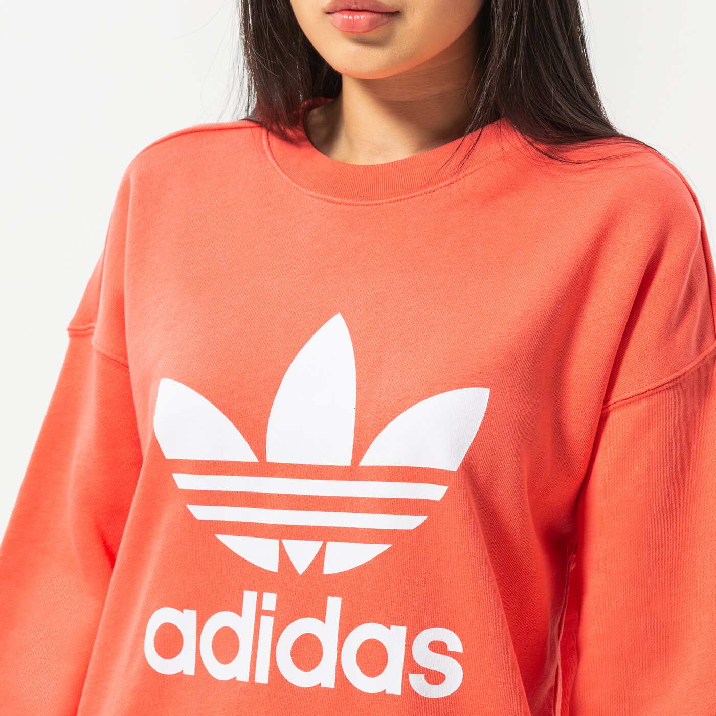Дамски суичър ADIDAS СУИТЧЪР TRF CREW SWEAT he9537 цвят оранжев