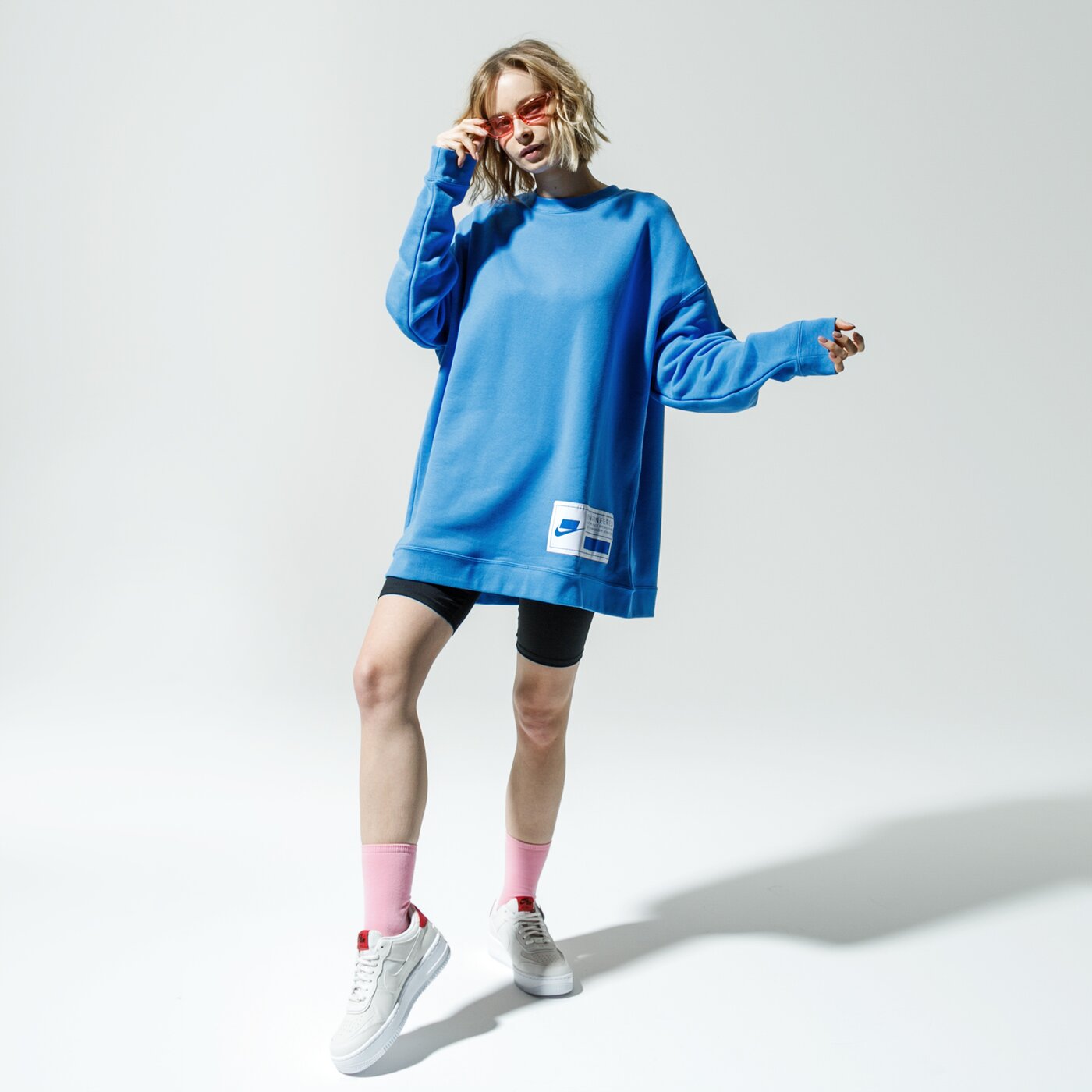 Дамски суичър NIKE СУИТЧЪР W NSW NSW FLC CREW OVERSIZE ct0876-402 цвят син