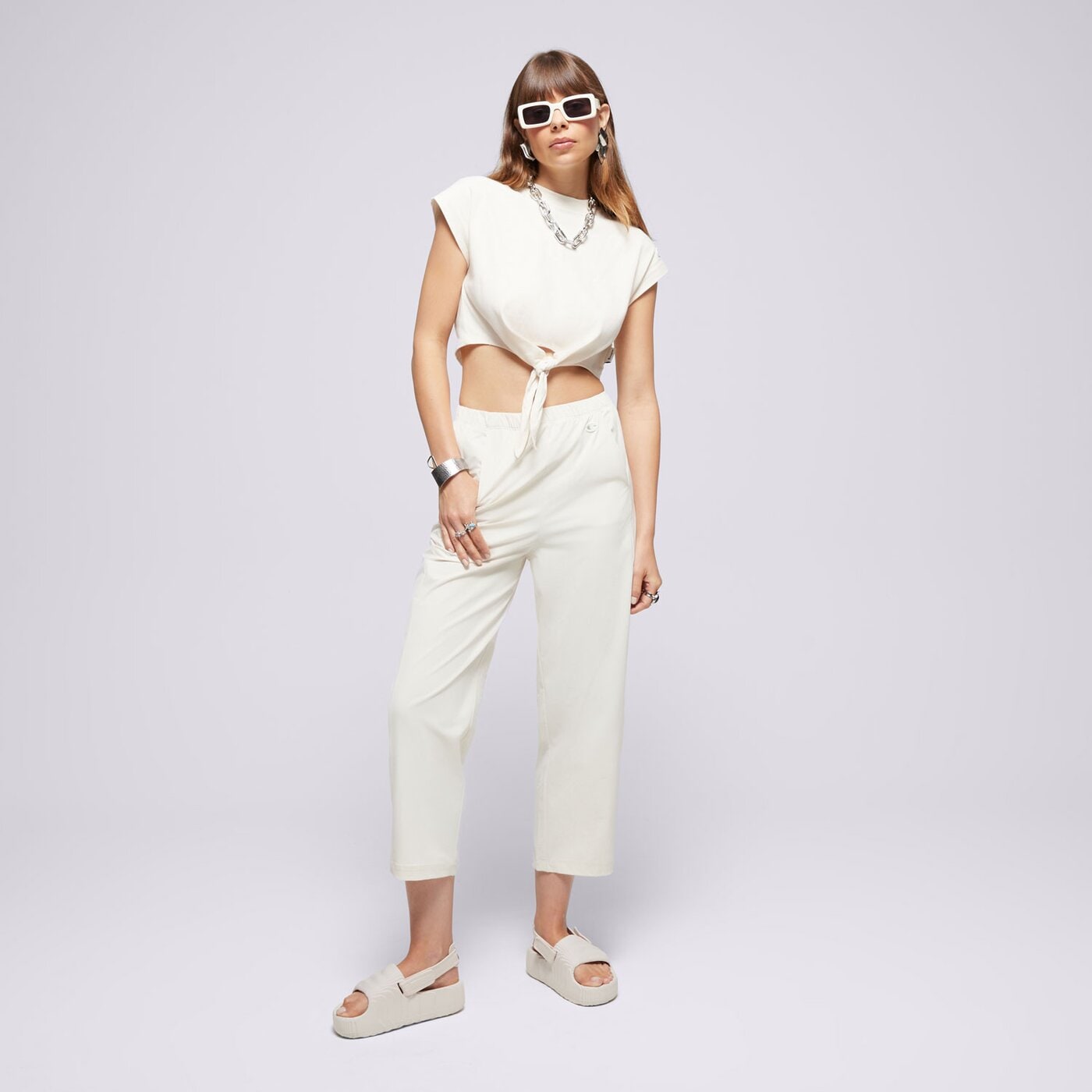 Дамски панталони CHAMPION ПАНТАЛОНИ WIDE LEG ECO FUTURE 117110ys137 цвят бежов