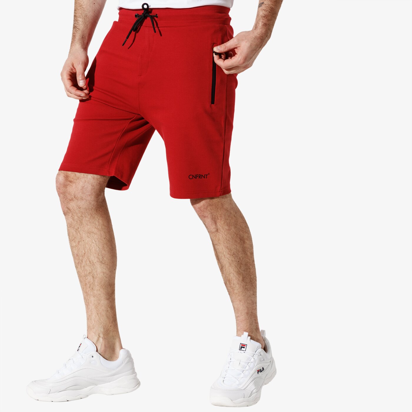 Мъжки къси панталони CONFRONT ШОРТИ CNF ELASTIC SHORTS cf19szm33001 цвят червен