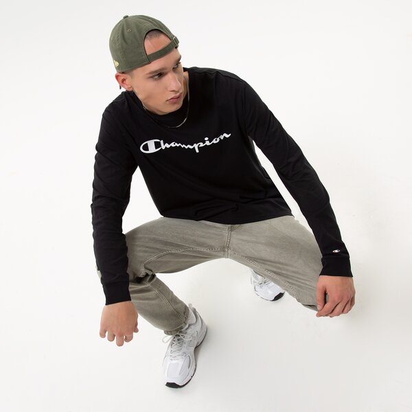 Мъжка тениска CHAMPION ТЕНИСКА CREWNECK LONG SLEEVE ТЕНИСКА 218285kk001 цвят черен