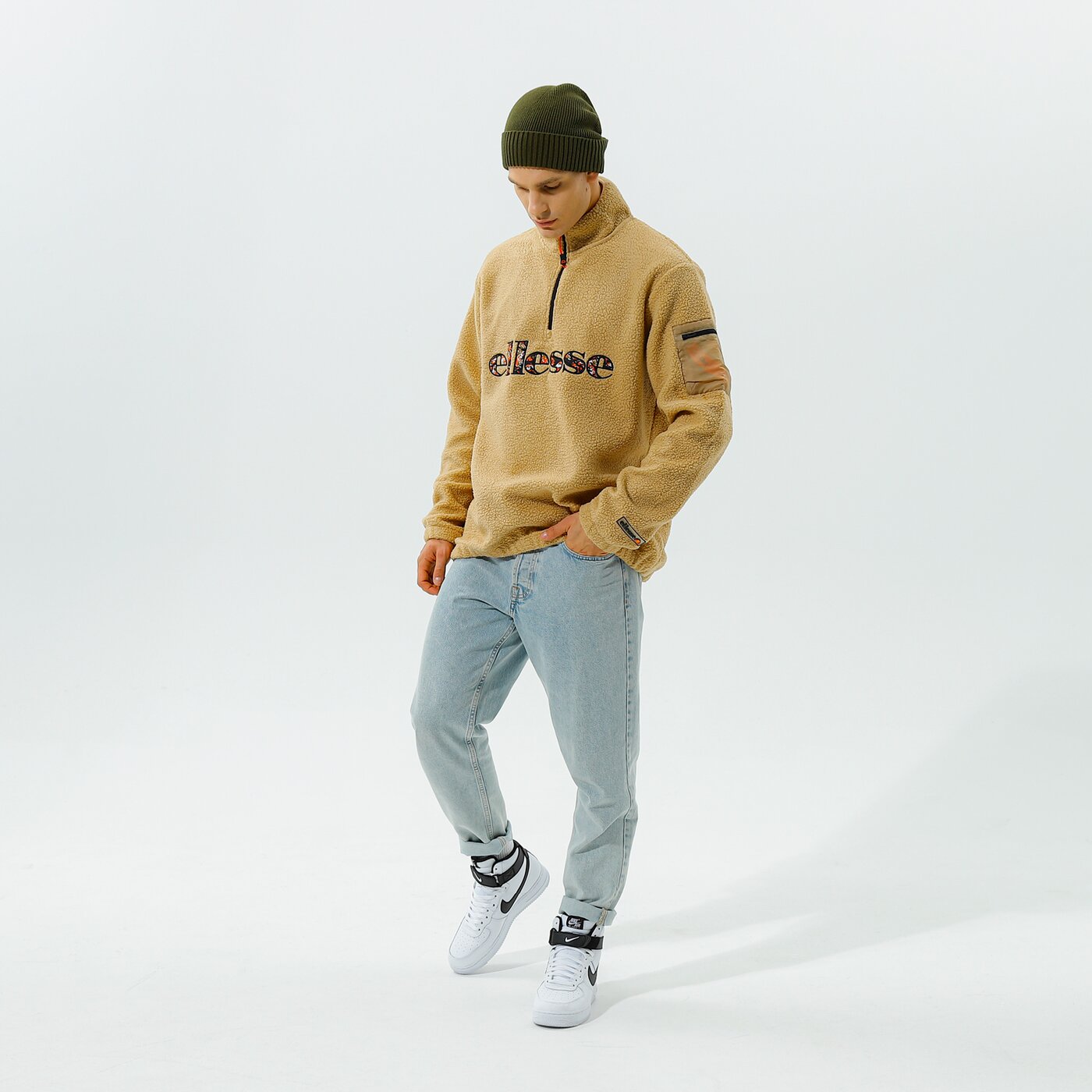 Мъжки суичър ELLESSE ПОЛАР TRAVESTIMENTO 1/2 ZIP ТОП BEIGE shk12447214 цвят бежов